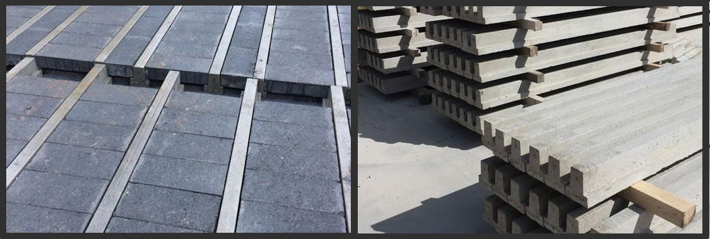 2 examples of concrete floor joists/concrete floor beams 